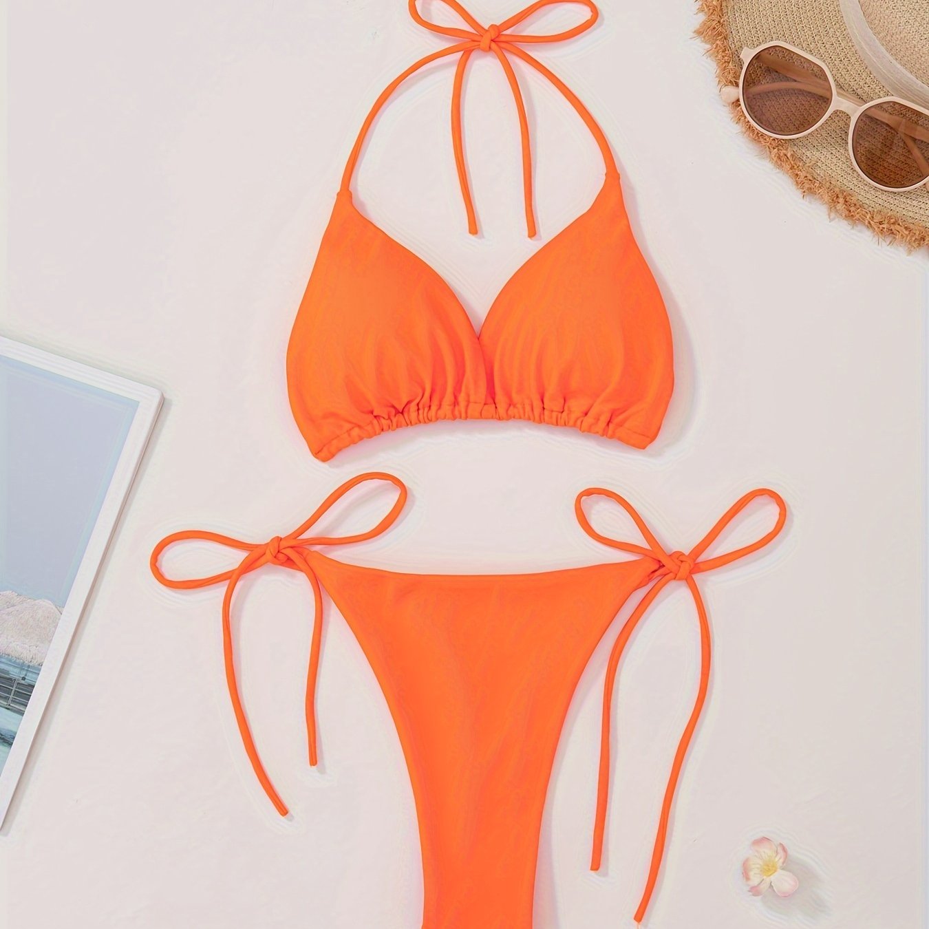 2-Piece Women's Halter Bra Bikini Set