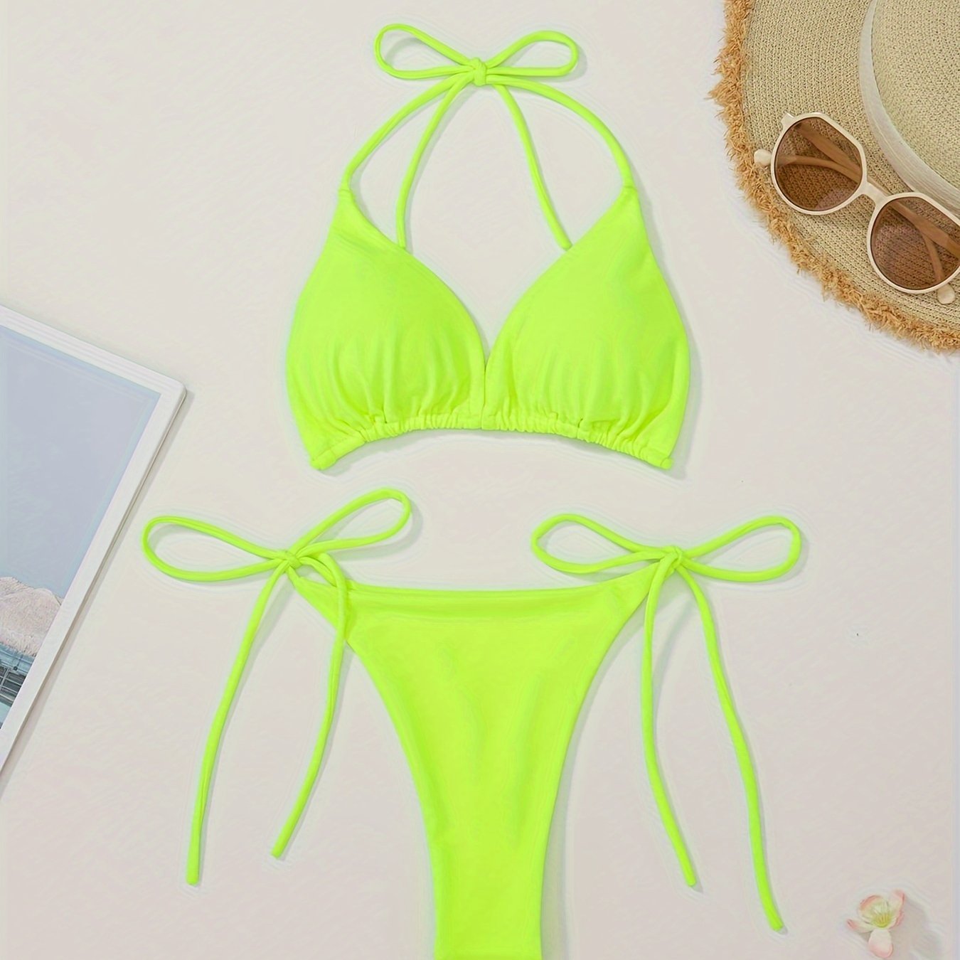 2-Piece Women's Halter Bra Bikini Set