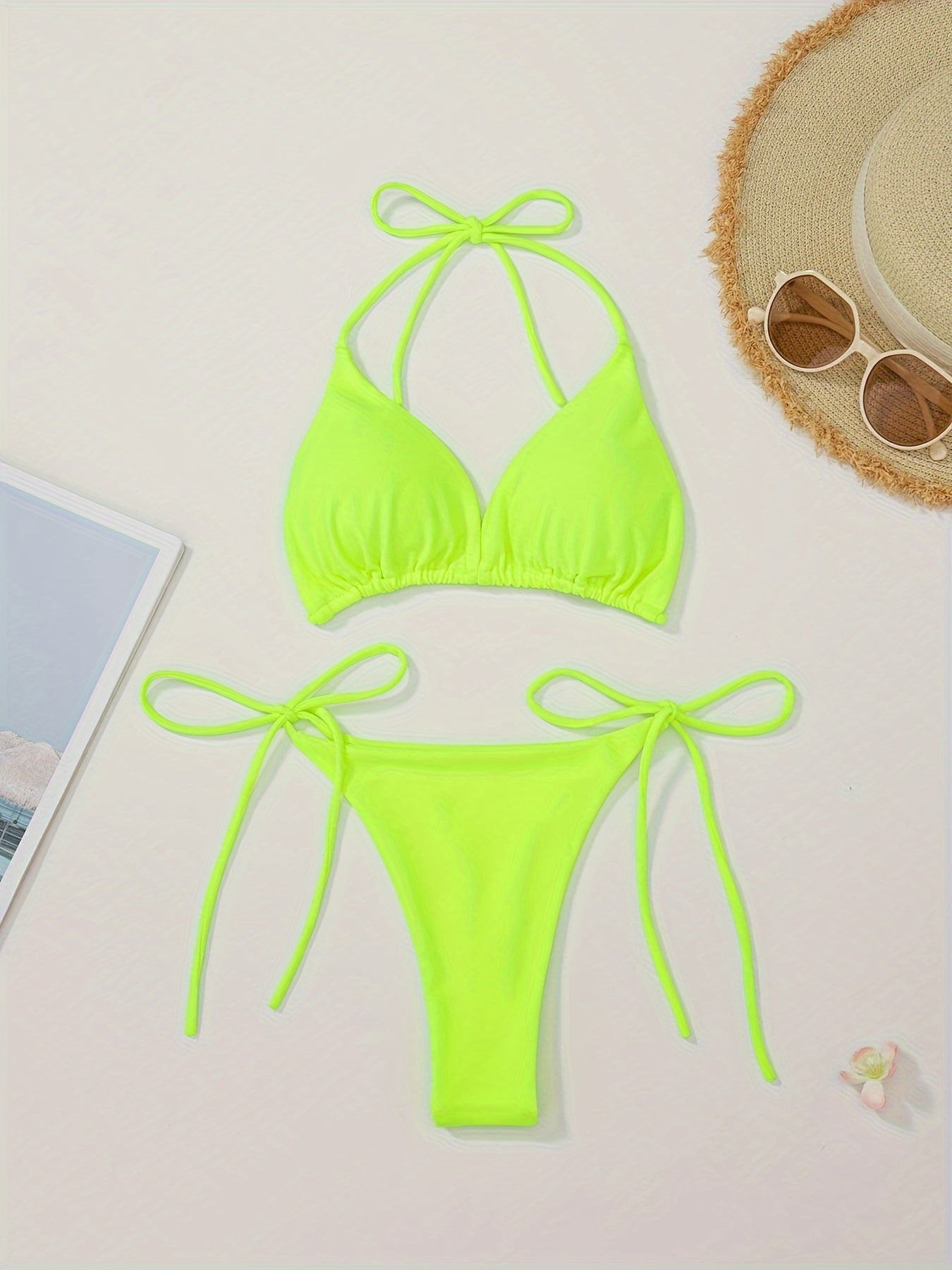 2-Piece Women's Halter Bra Bikini Set