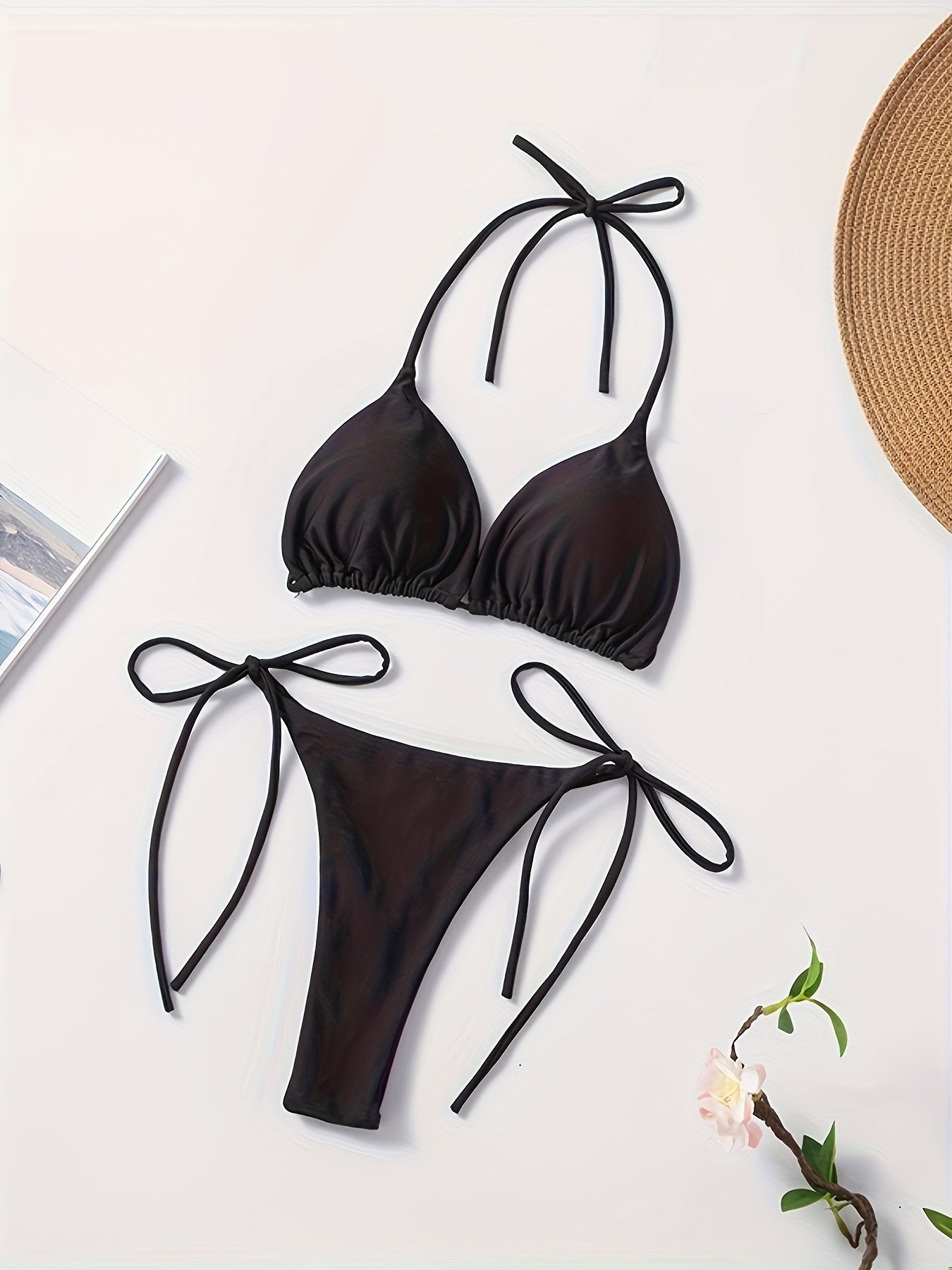 2-Piece Women's Halter Bra Bikini Set