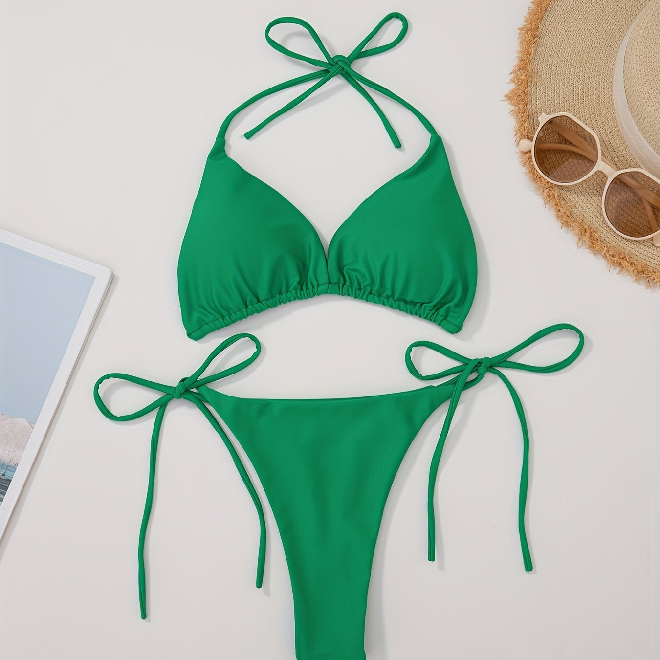 2-Piece Women's Halter Bra Bikini Set