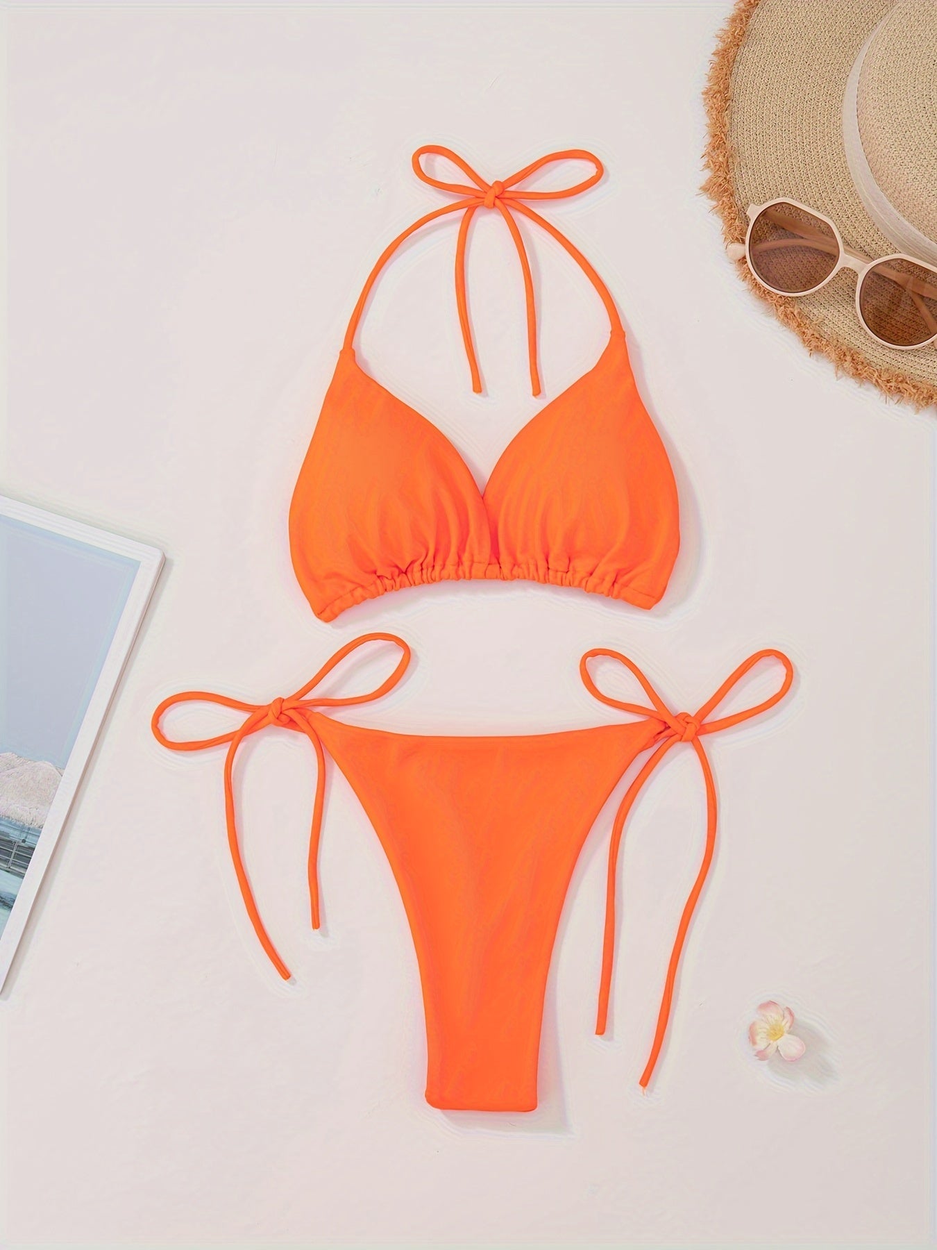 2-Piece Women's Halter Bra Bikini Set