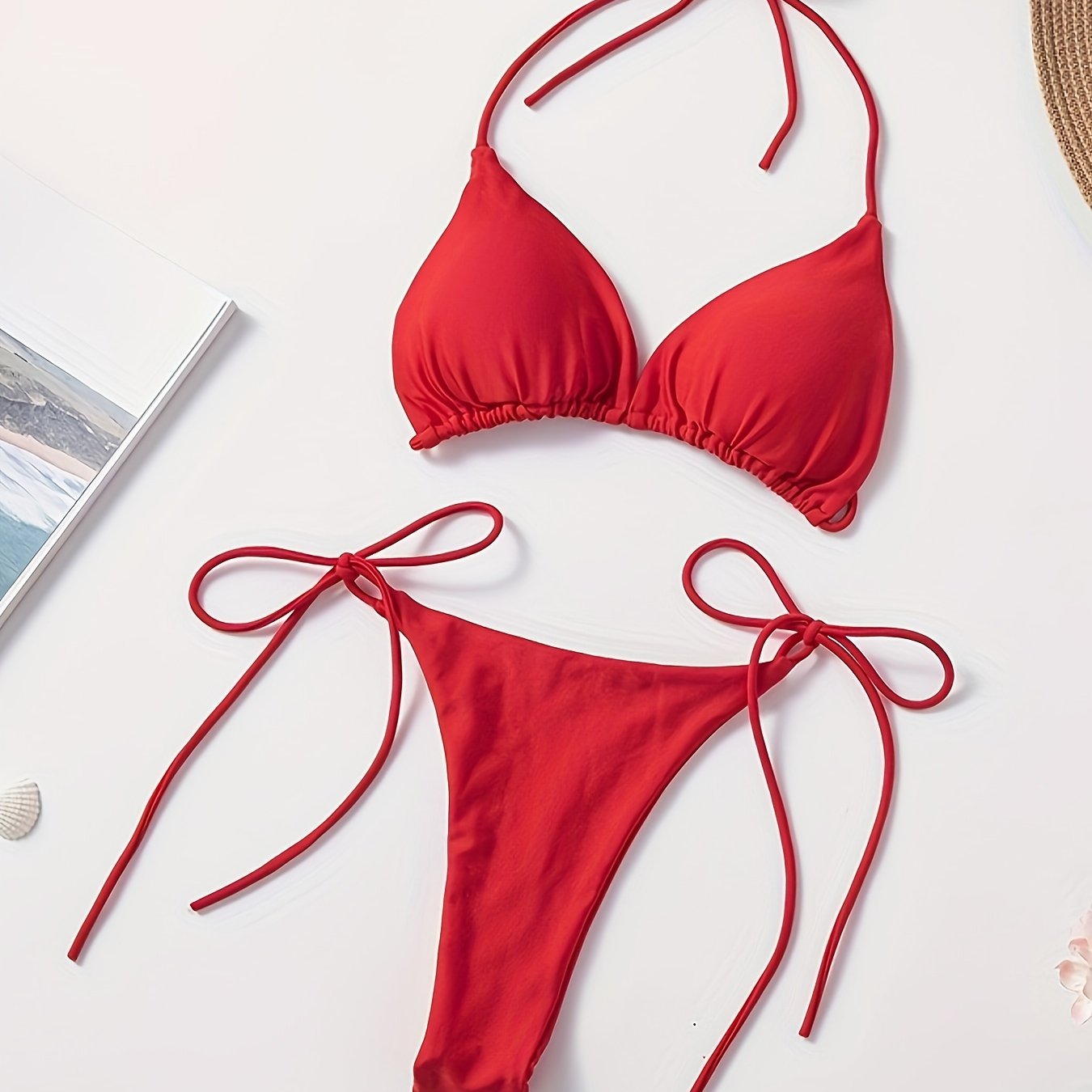 2-Piece Women's Halter Bra Bikini Set