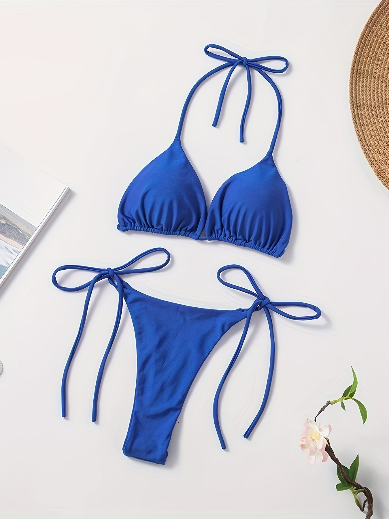 2-Piece Women's Halter Bra Bikini Set