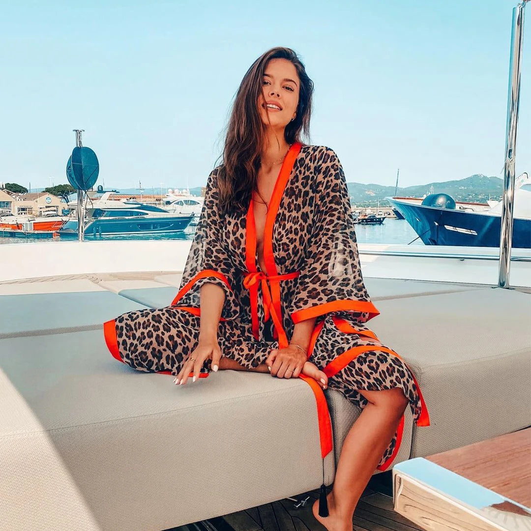 Blue Eyes Bikini Beach Cover-Up – Long Kaftan Sarong Tunic