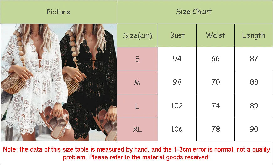 Hot Sale Women’s Sexy V-Neck Lace Beach Cover-Up – Boho Sundress