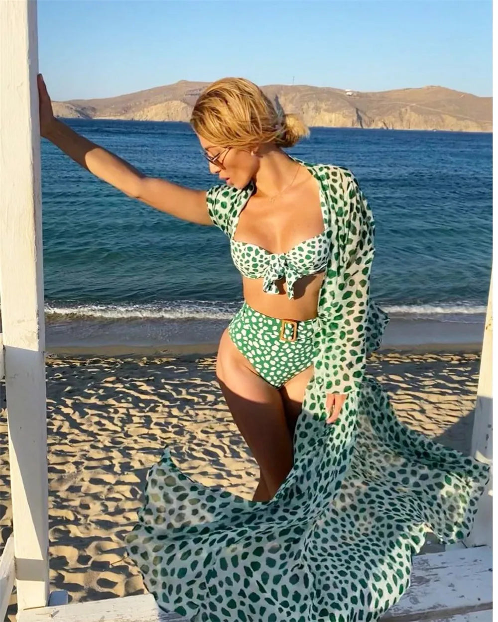 Blue Eyes Bikini Beach Cover-Up – Long Kaftan Sarong Tunic