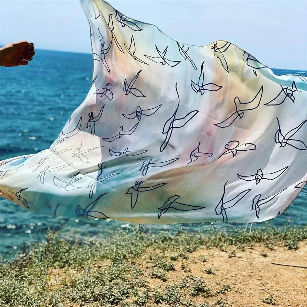 Blue Eyes Bikini Beach Cover-Up – Long Kaftan Sarong Tunic