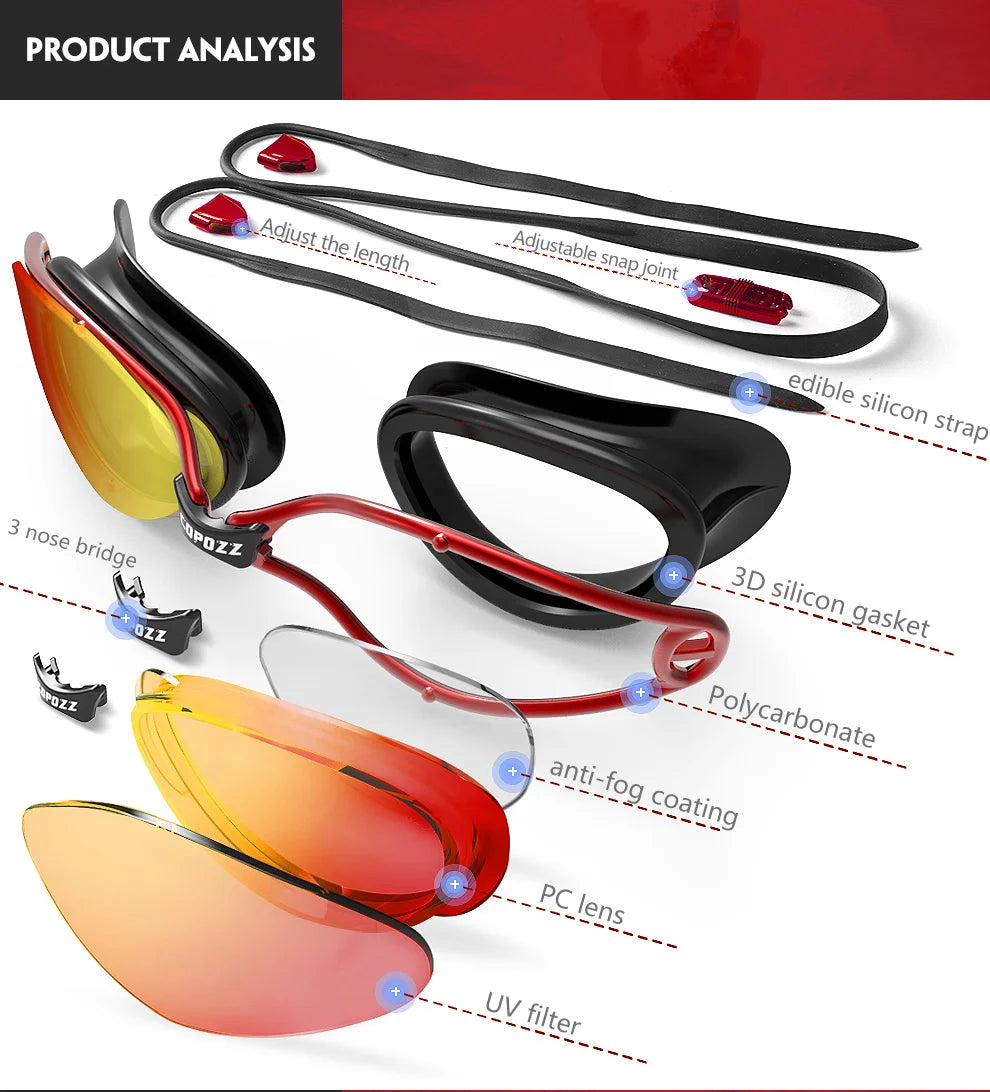 COPOZZ Professional Swimming Goggles – Anti-Fog UV Protection for Men & Women