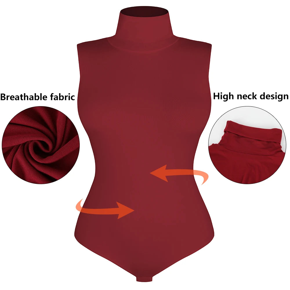 Sleeveless High Neck Bodysuit