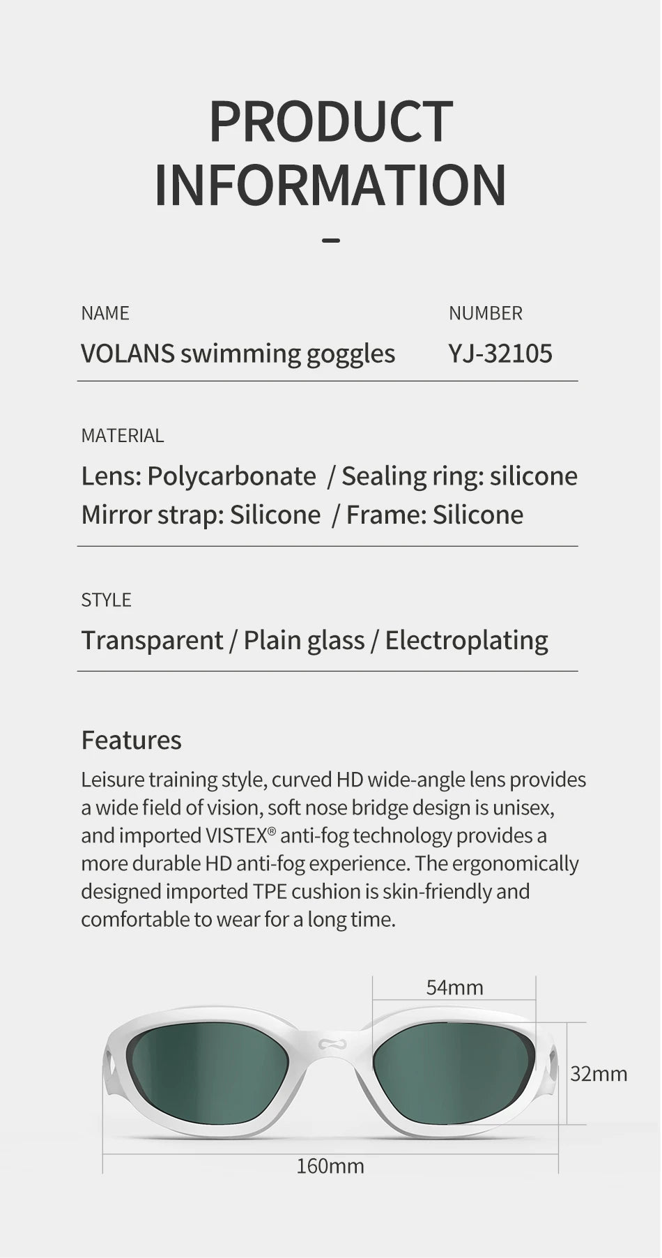 Copozz VISTEX Swimming Goggles – Waterproof, Anti-Fog Mirrored Swim Glasses