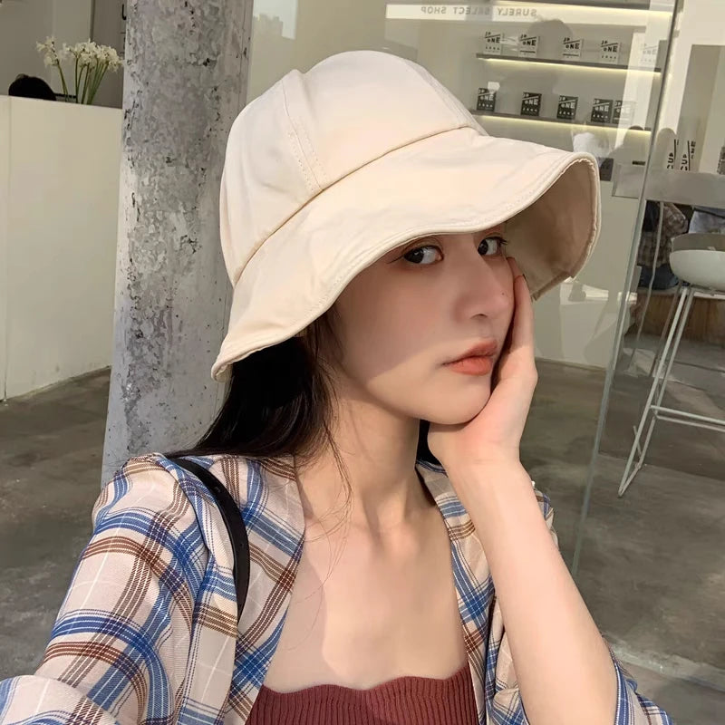 Summer Foldable Wide Brim Sun Hat – UV Protection Adjustable Beach Cap