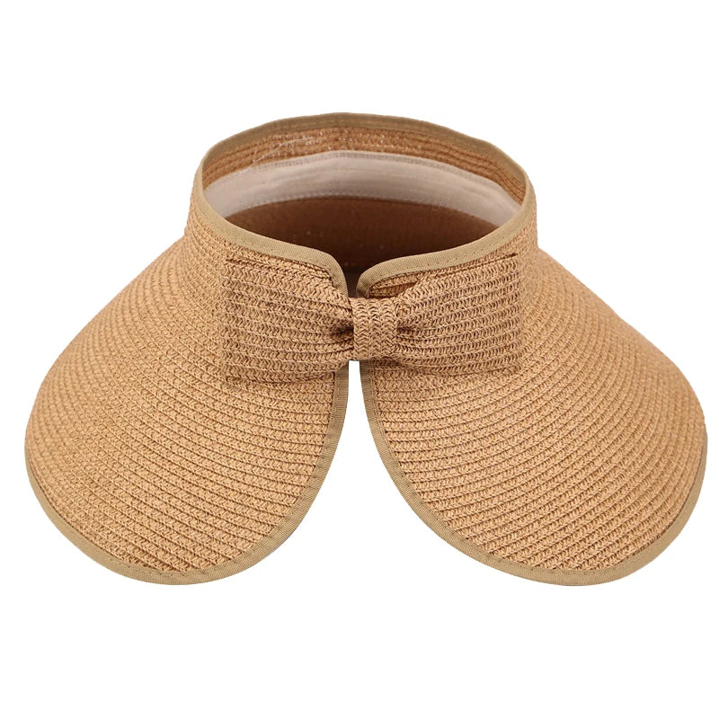 Women’s Roll-Up Sun Visor – Foldable Wide Brim UV Protection Hat