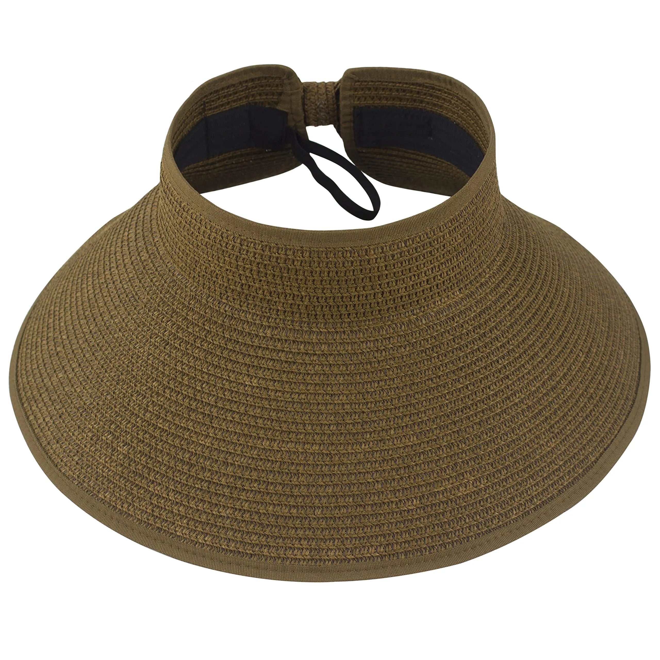 Women’s Roll-Up Sun Visor – Foldable Wide Brim UV Protection Hat