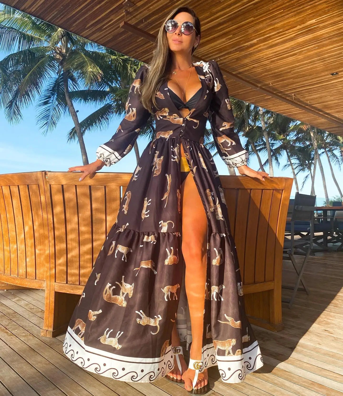 Women’s Crochet Beach Cover-Up Dress – Kaftan Tunic Pareo