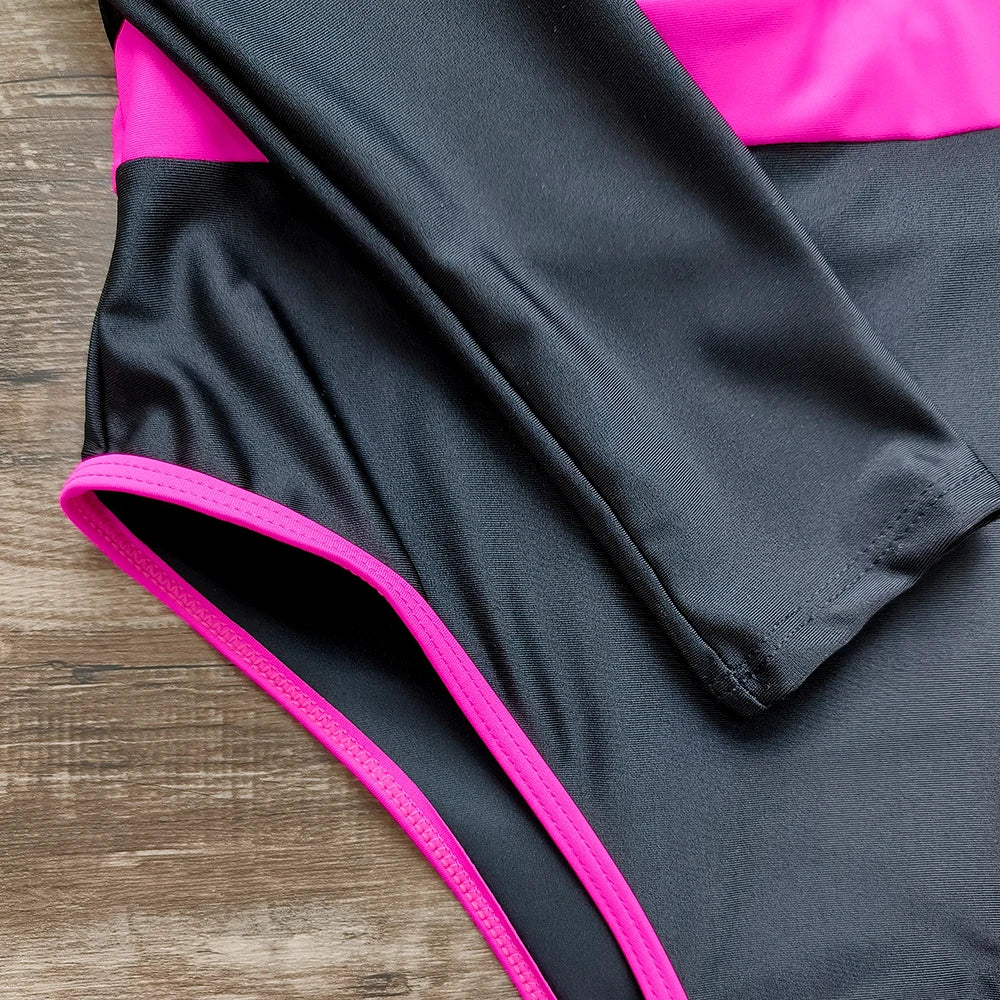 2025 Women’s Long Sleeve Surfing One-Piece Swimsuit