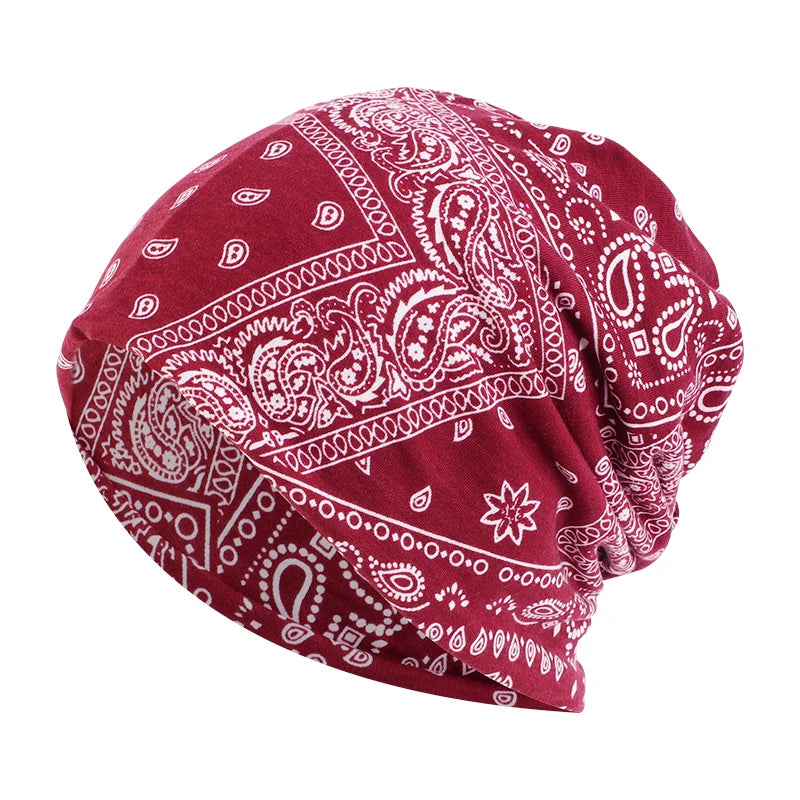 Winter Paisley Beanie – Slouchy Hat for Men & Women, Warm Ski Cap