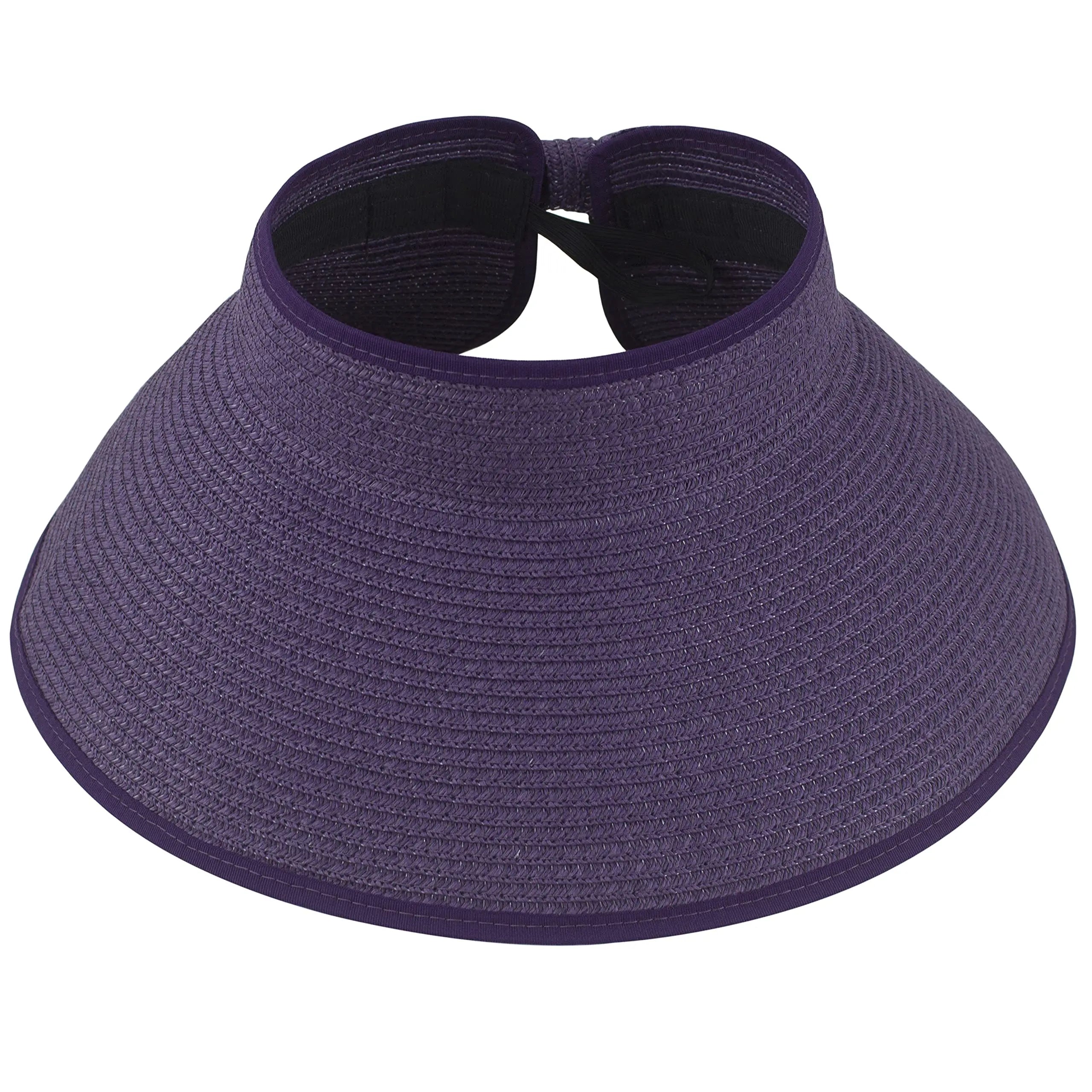 Women’s Roll-Up Sun Visor – Foldable Wide Brim UV Protection Hat