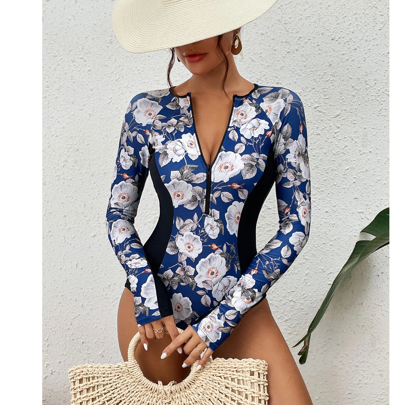 2025 Women’s Long Sleeve Surfing One-Piece Swimsuit