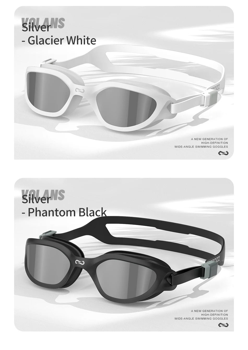 Copozz VISTEX Swimming Goggles – Waterproof, Anti-Fog Mirrored Swim Glasses