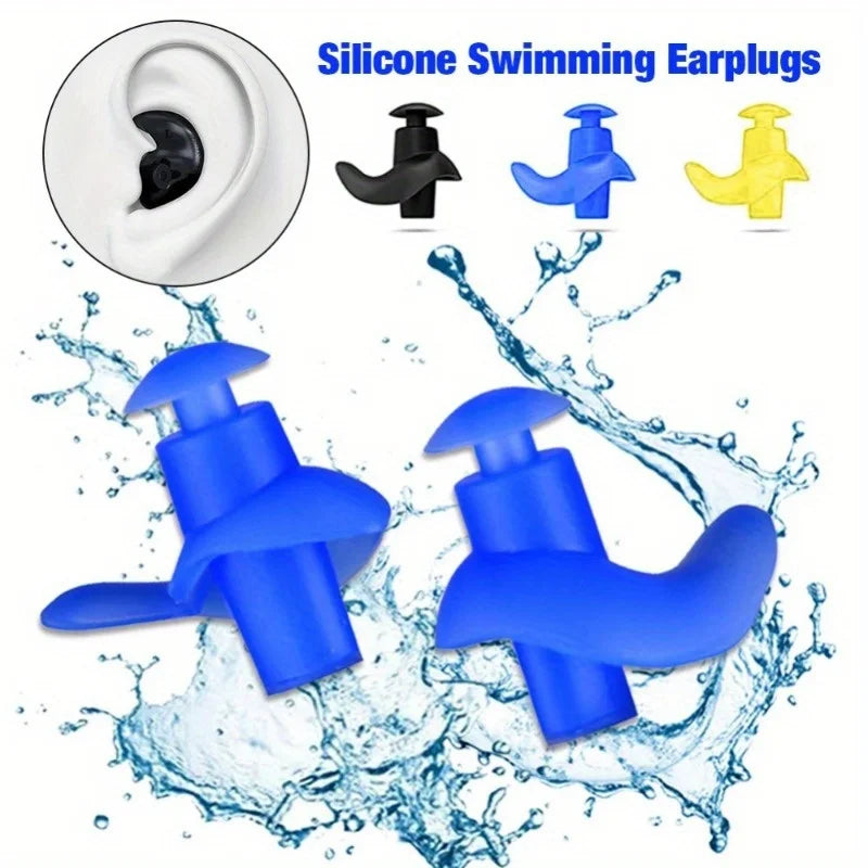 2PCS Waterproof Swimming Earplugs – Reusable Silicone for Diving & Showering