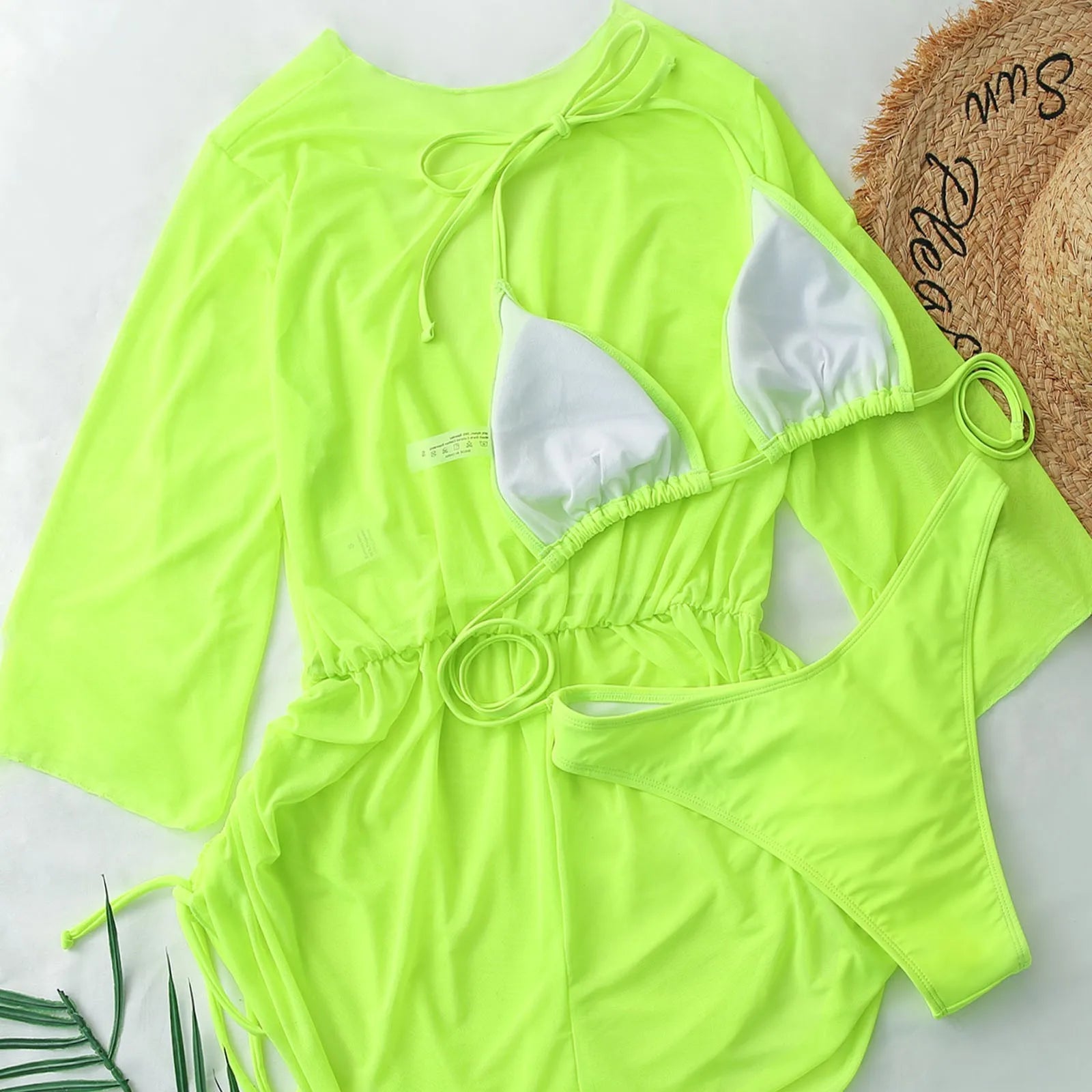 Women’s Bikini Set – Three-Piece Beach Swimsuit with Jumpsuit