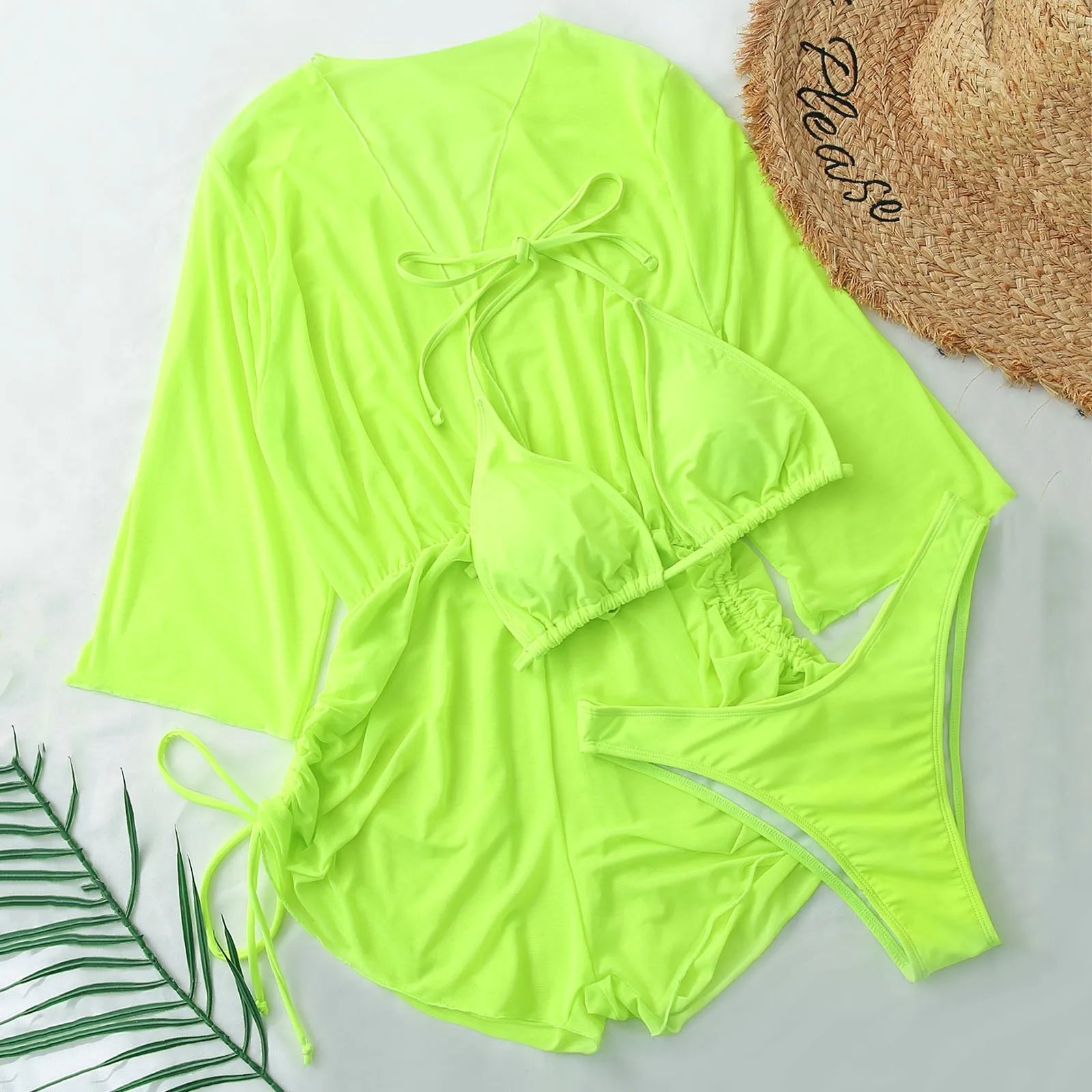 Women’s Bikini Set – Three-Piece Beach Swimsuit with Jumpsuit