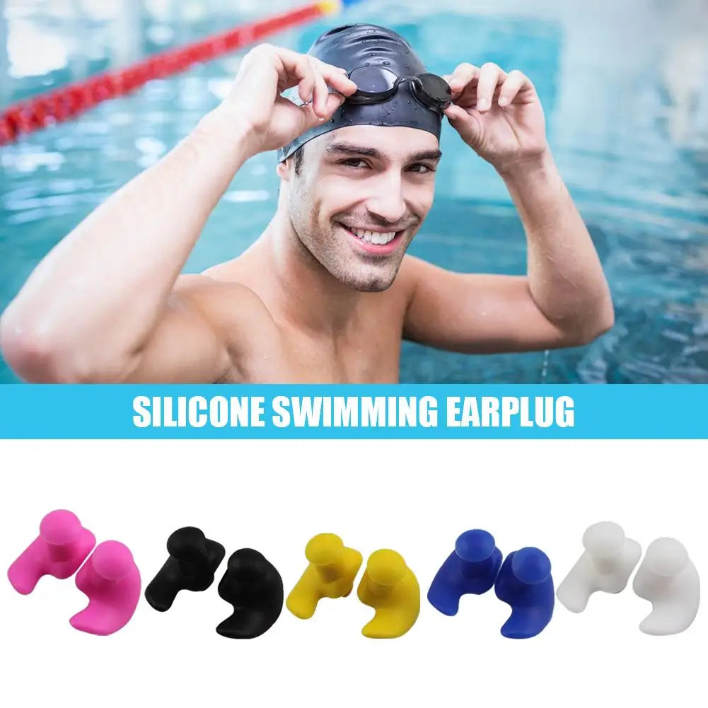 1 Pair Silicone Waterproof Earplugs – Durable Swimming Accessories