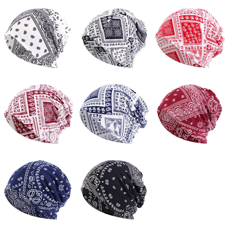 Winter Paisley Beanie – Slouchy Hat for Men & Women, Warm Ski Cap