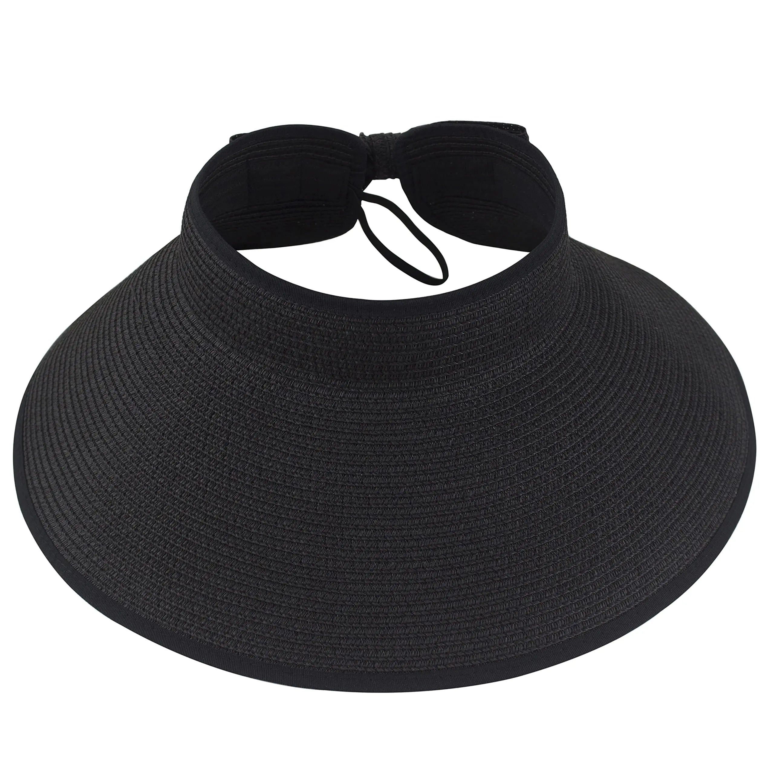 Women’s Roll-Up Sun Visor – Foldable Wide Brim UV Protection Hat