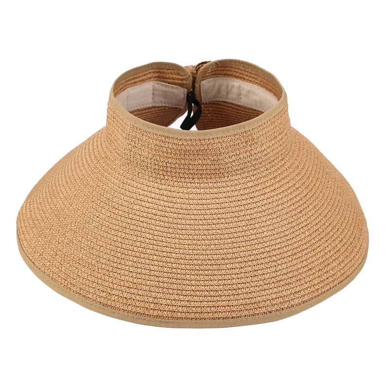 Women’s Roll-Up Sun Visor – Foldable Wide Brim UV Protection Hat