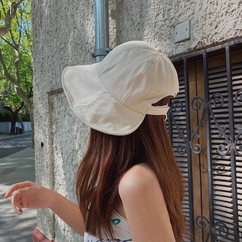 Summer Foldable Wide Brim Sun Hat – UV Protection Adjustable Beach Cap