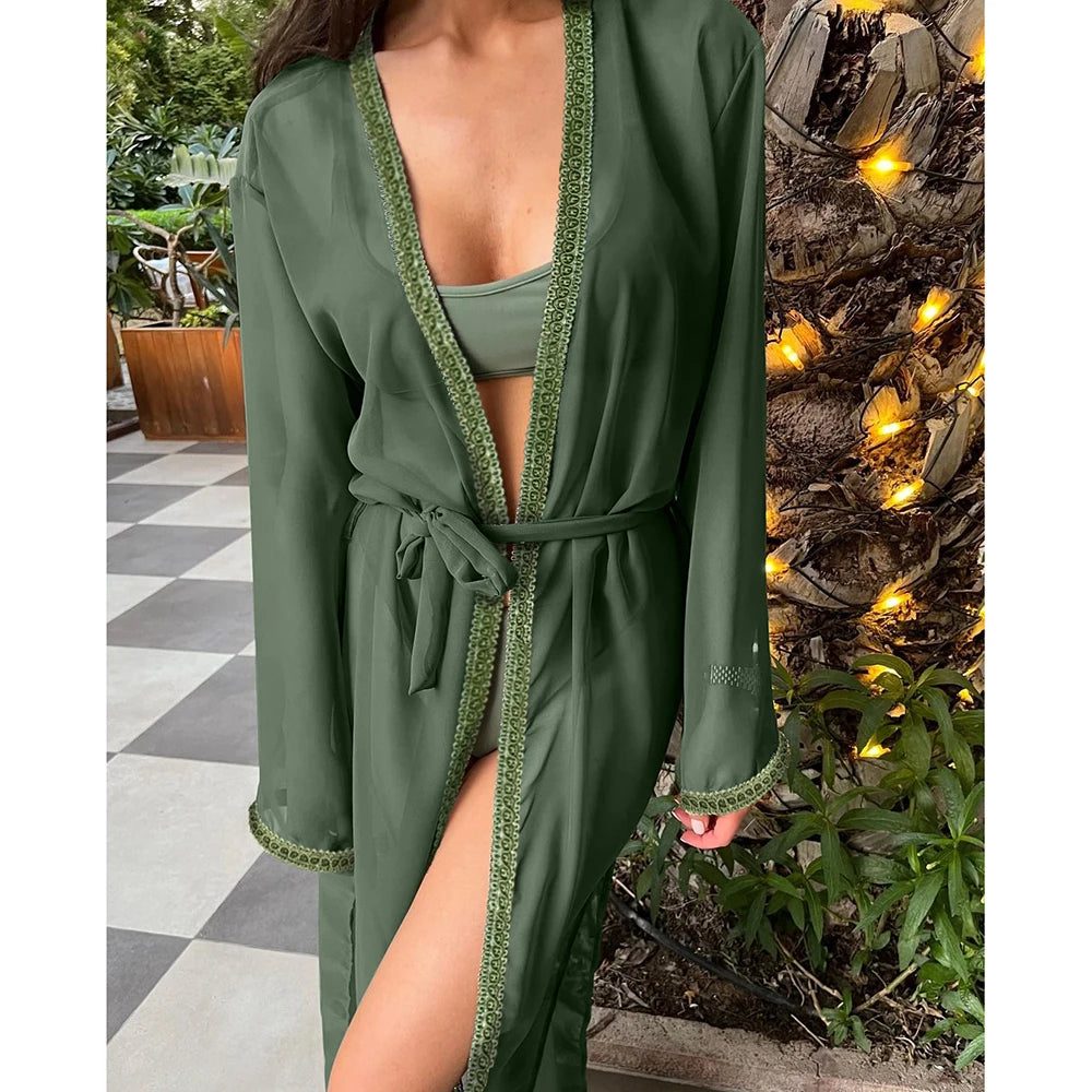 Blue Eyes Bikini Beach Cover-Up – Long Kaftan Sarong Tunic