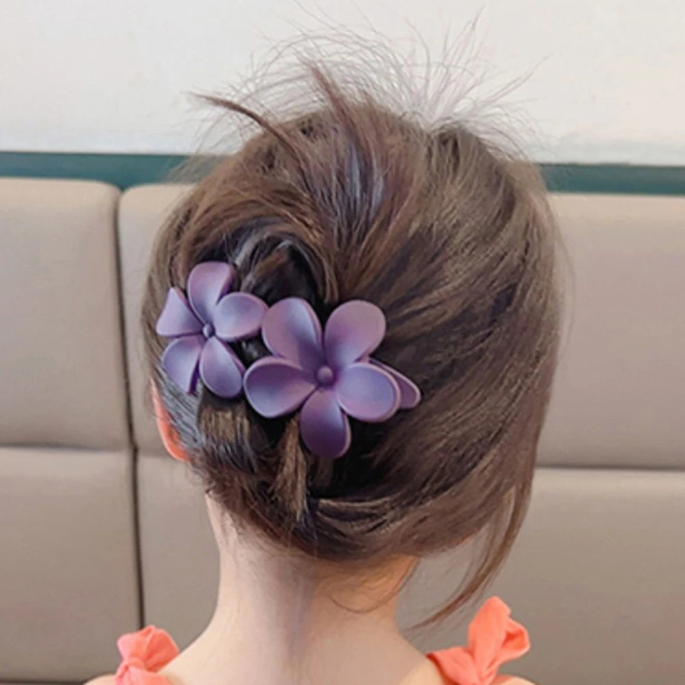 Frosted Flower Hair Claw Clips – Matte Hair Accessories for Women & Girls