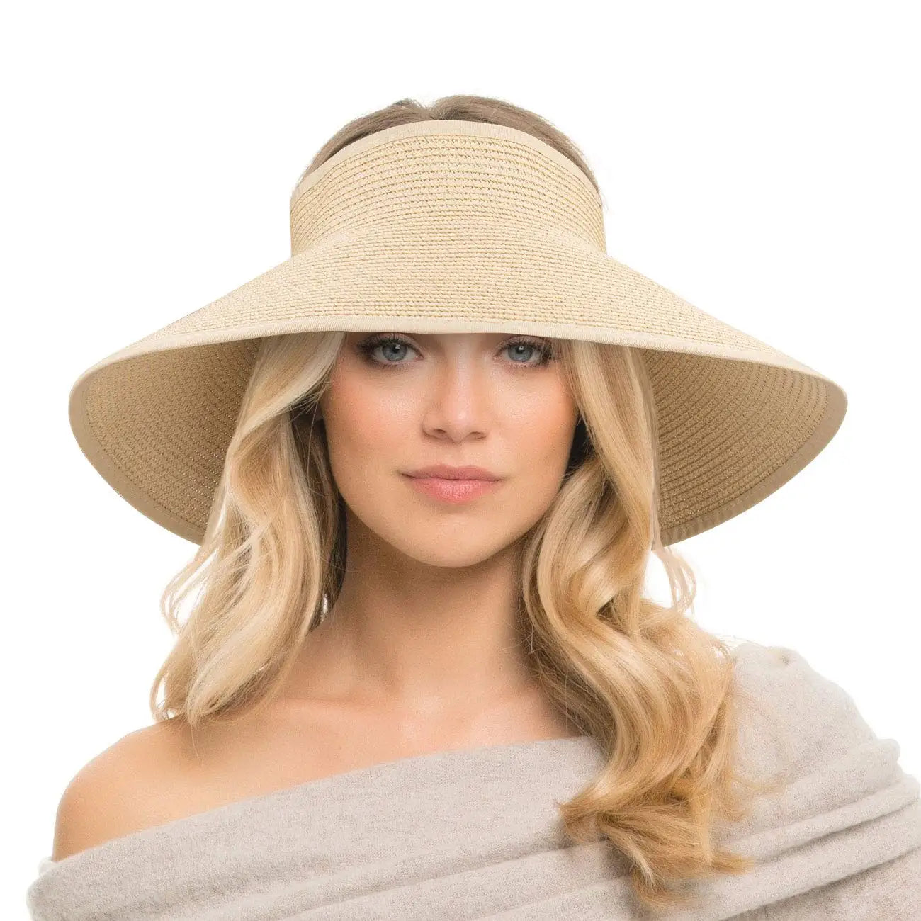 Women’s Roll-Up Sun Visor – Foldable Wide Brim UV Protection Hat