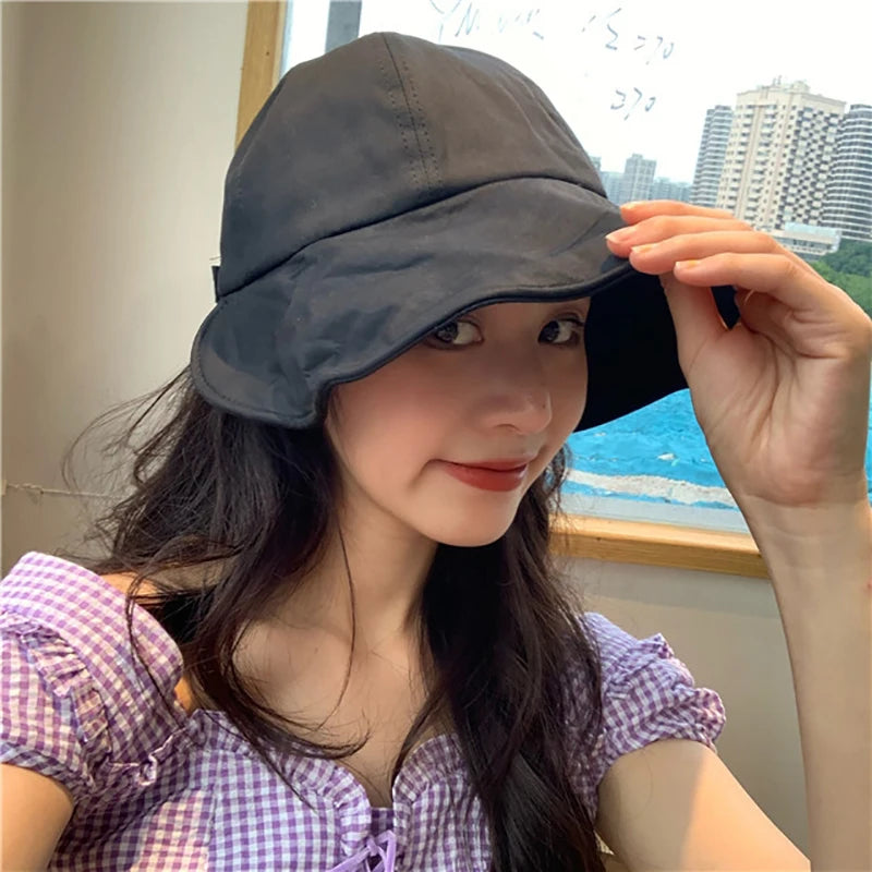 Summer Foldable Wide Brim Sun Hat – UV Protection Adjustable Beach Cap