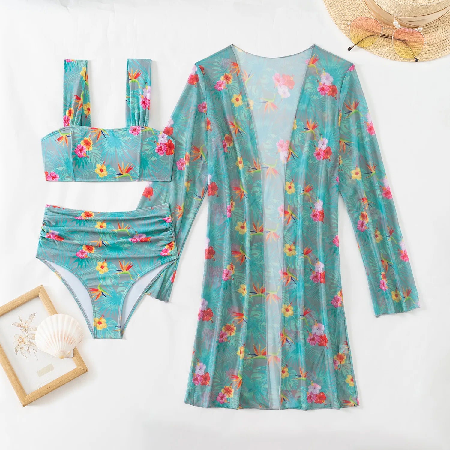2025 Women’s Elegant 3-Piece Bikini Set – Beachwear Swimsuit Cover-Up