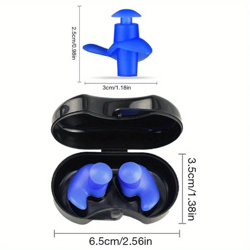 2PCS Waterproof Swimming Earplugs – Reusable Silicone for Diving & Showering