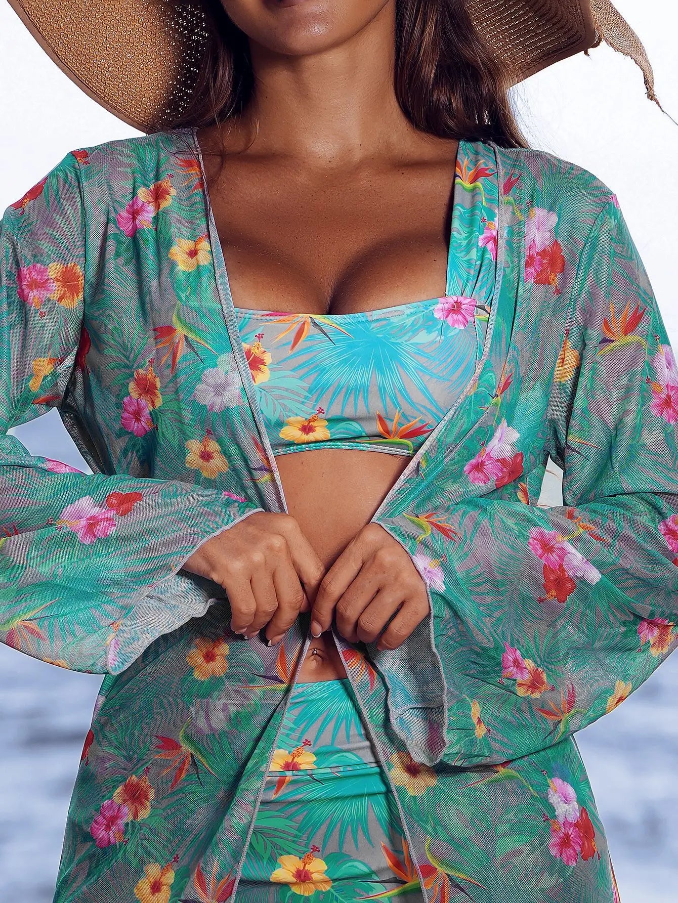 2025 Women’s Elegant 3-Piece Bikini Set – Beachwear Swimsuit Cover-Up