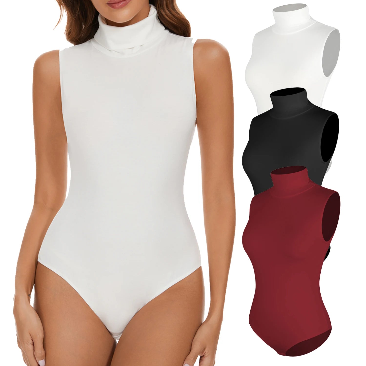 Sleeveless High Neck Bodysuit