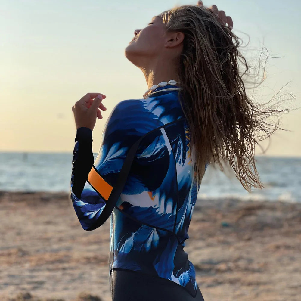 2025 Women’s Long Sleeve Surfing One-Piece Swimsuit