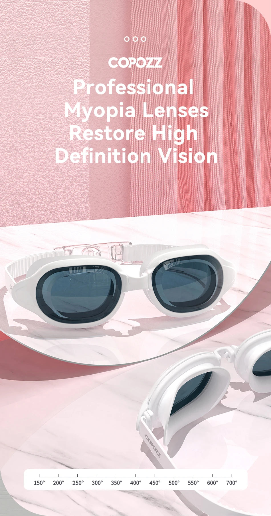 COPOZZ Professional Swimming Goggles – Anti-Fog, UV Protection Swim Glasses