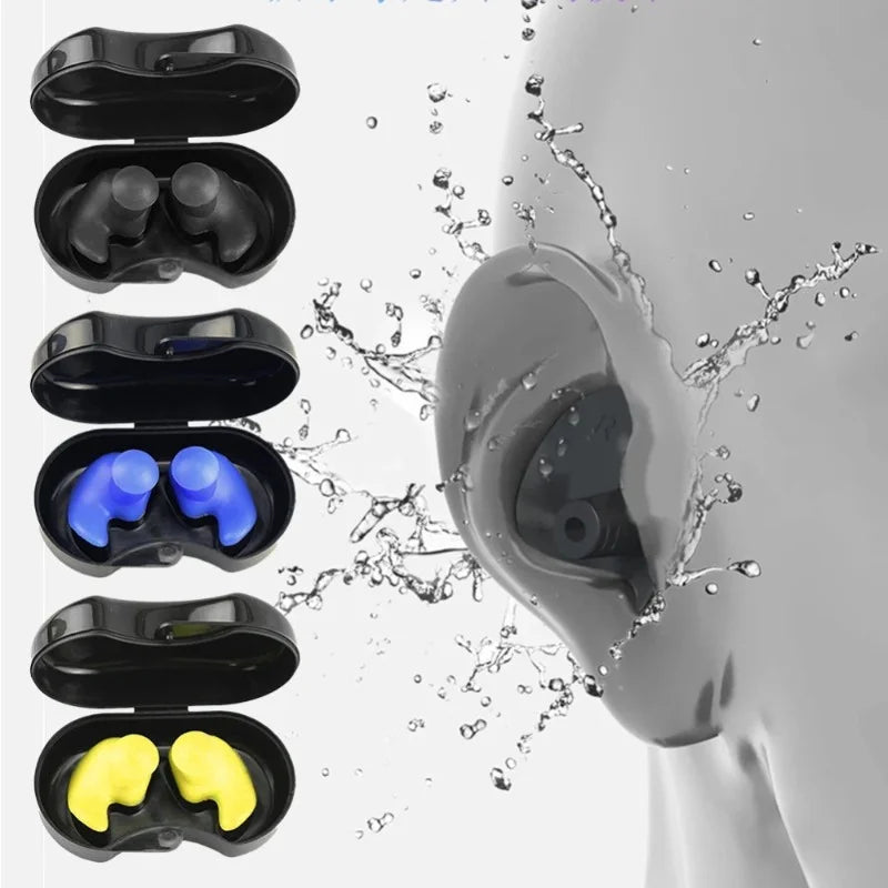 2PCS Waterproof Swimming Earplugs – Reusable Silicone for Diving & Showering