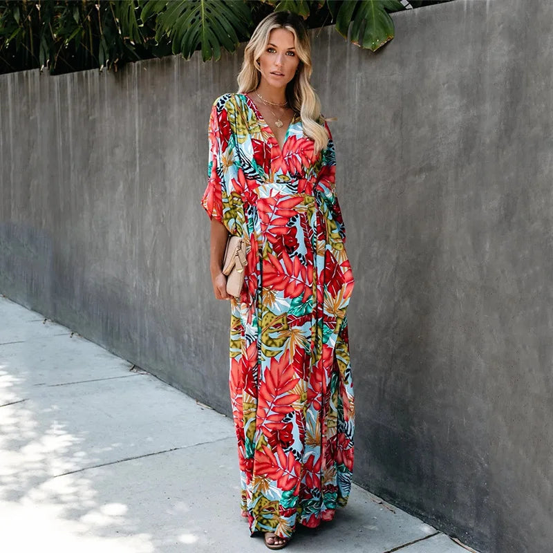 Women’s Crochet Beach Cover-Up Dress – Kaftan Tunic Pareo