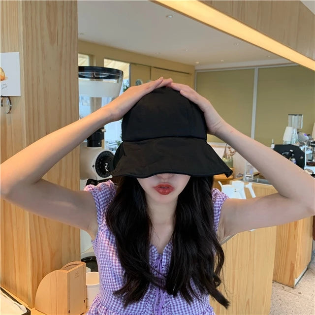 Summer Foldable Wide Brim Sun Hat – UV Protection Adjustable Beach Cap