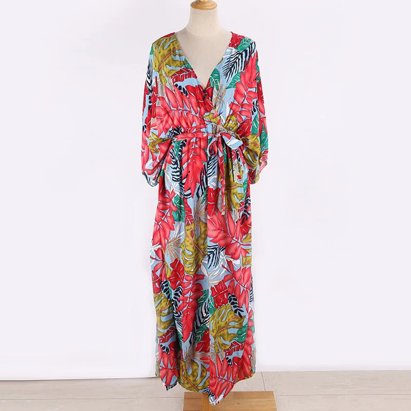 Women’s Crochet Beach Cover-Up Dress – Kaftan Tunic Pareo