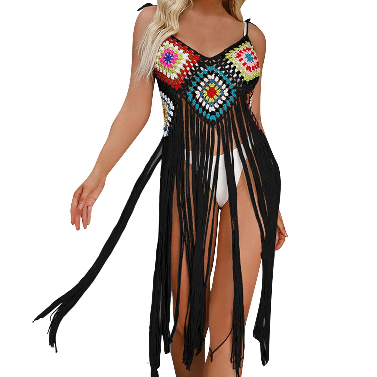 Women’s Sexy Tassel Beach Cover-Up – Mid-Length Skirt Bikini