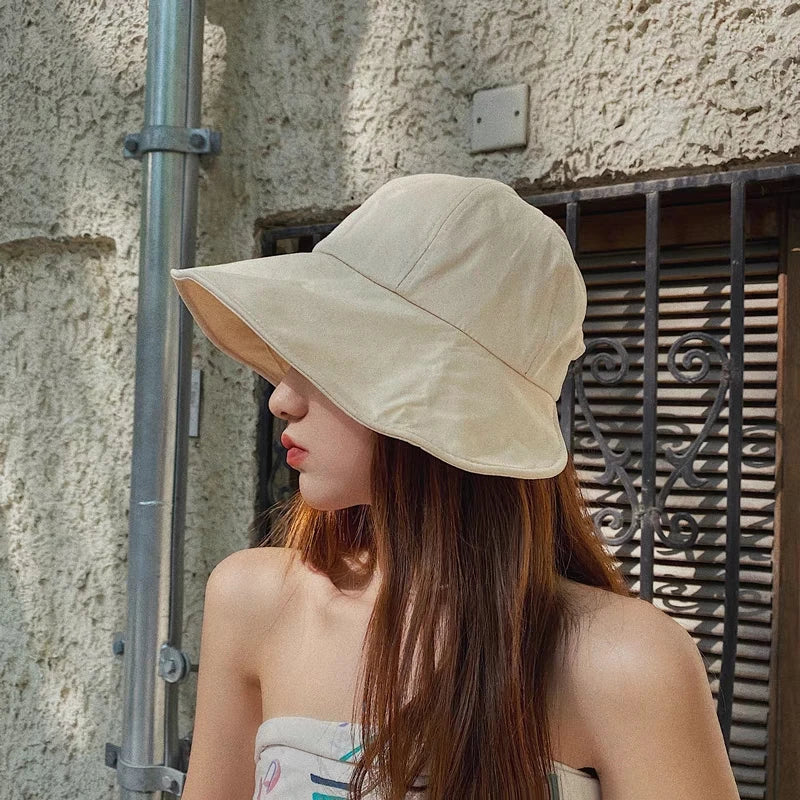 Summer Foldable Wide Brim Sun Hat – UV Protection Adjustable Beach Cap