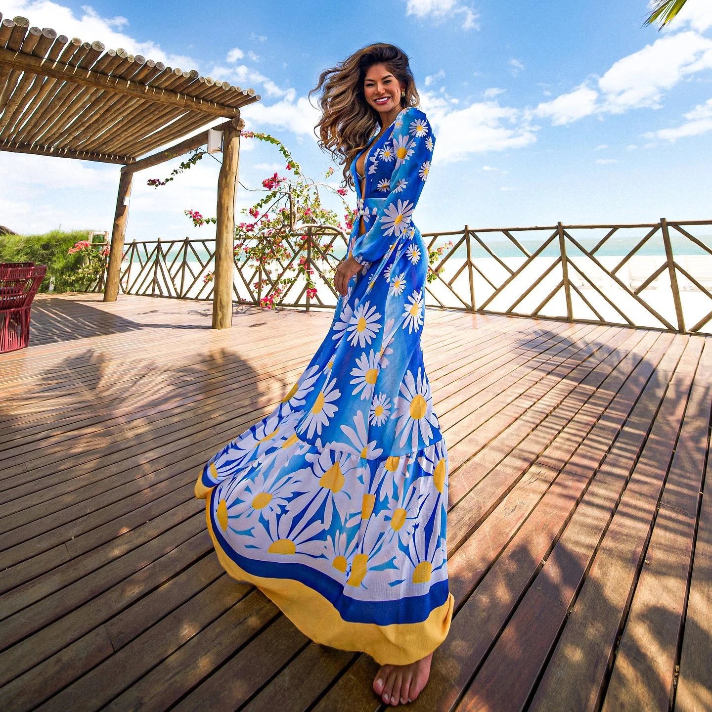 Women’s Crochet Beach Cover-Up Dress – Kaftan Tunic Pareo