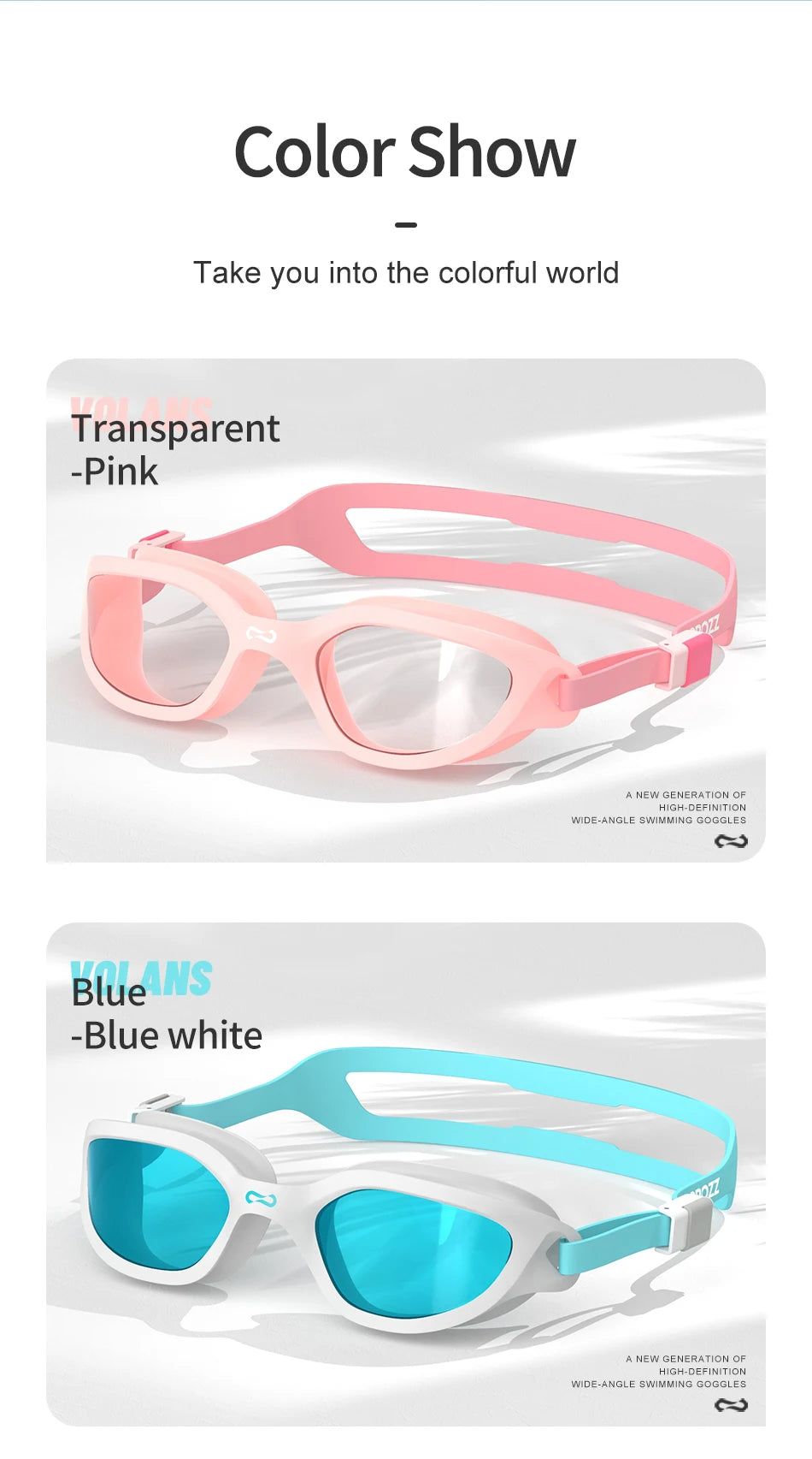 Copozz VISTEX Swimming Goggles – Waterproof, Anti-Fog Mirrored Swim Glasses